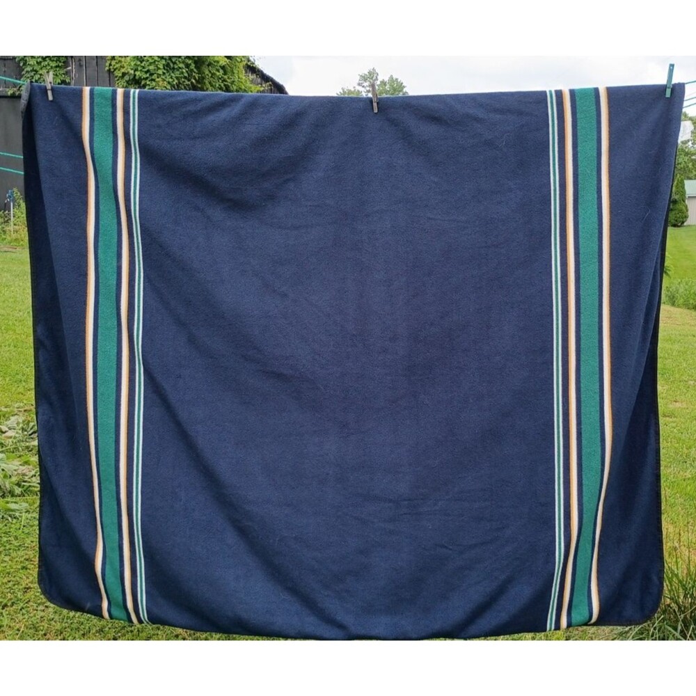 Dicks Sporting Goods Navy Striped Fleece Stadium Blanket 58"X72"   Outdoor